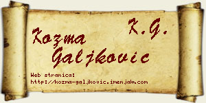 Kozma Galjković vizit kartica
